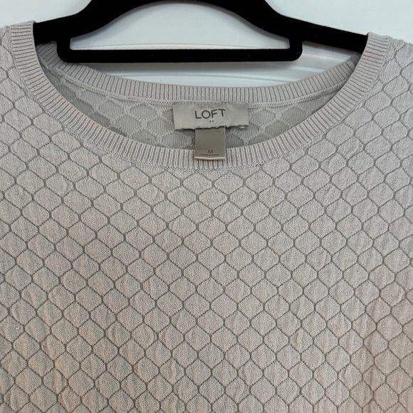 LOFT Cream Textured Knit Top - Picture 3 of 6